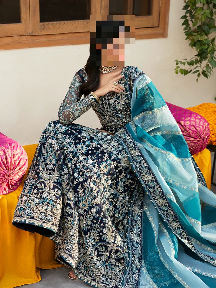 Fatima’s Peacock Blue & Gold Wedding Dress