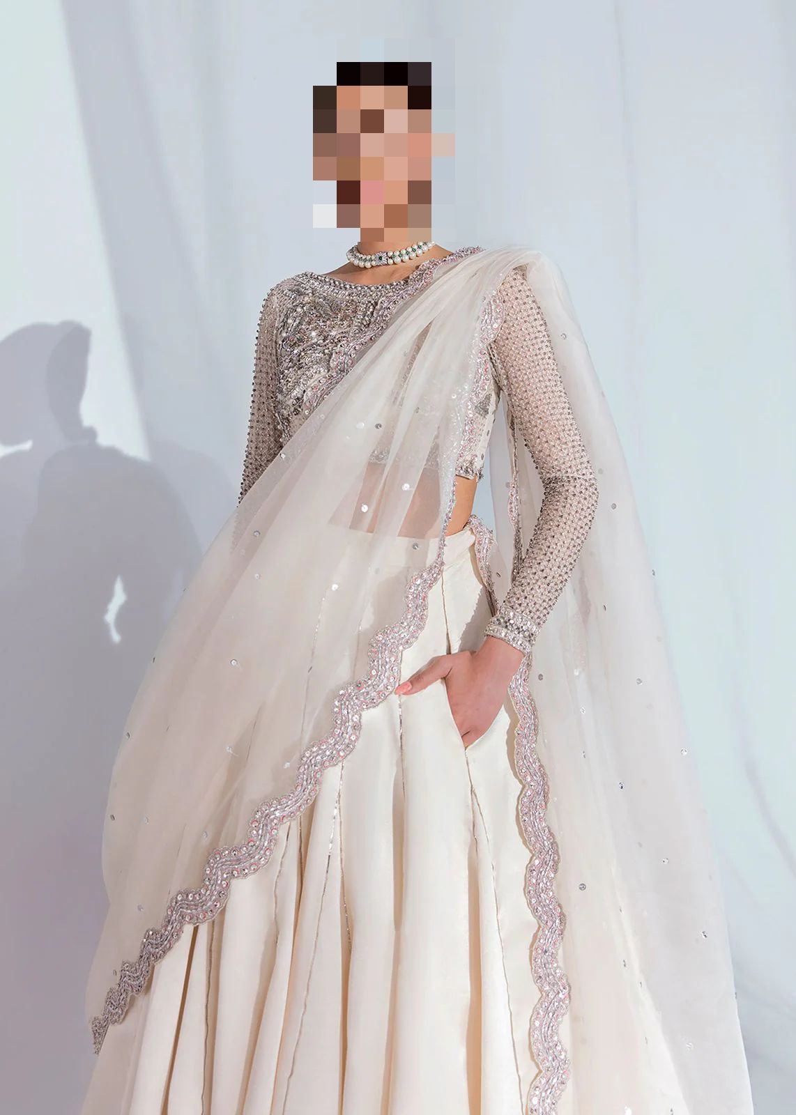 Fatima’s Pearl White Party Dress