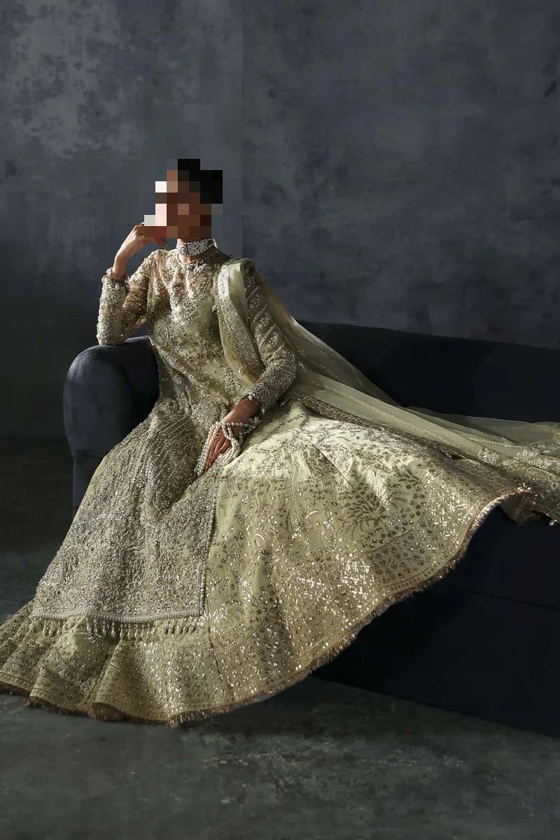 Fatima’s Pistachio Gold Bridal Dress