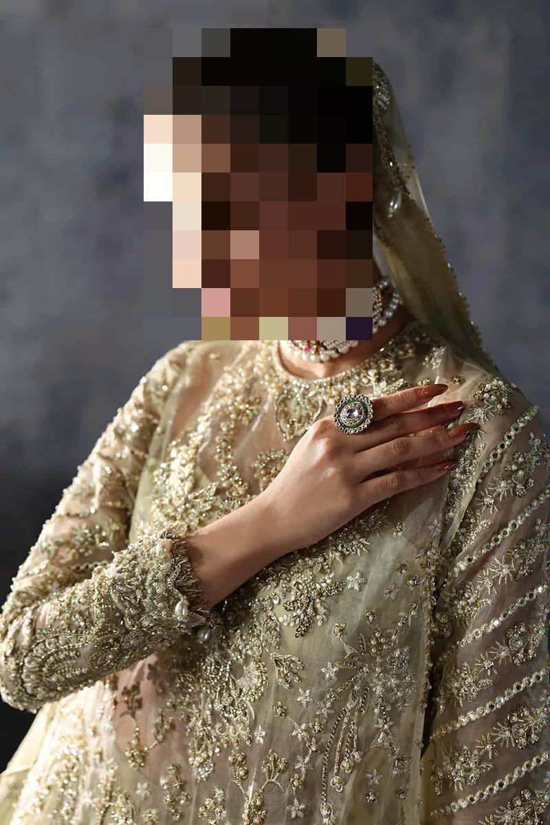 Fatima’s Pistachio Gold Bridal Dress