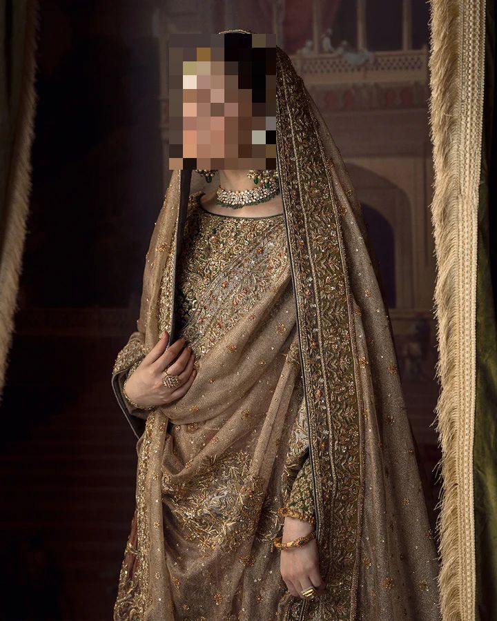 Fatima’s Poised Bronze Taupe Bridal Dress