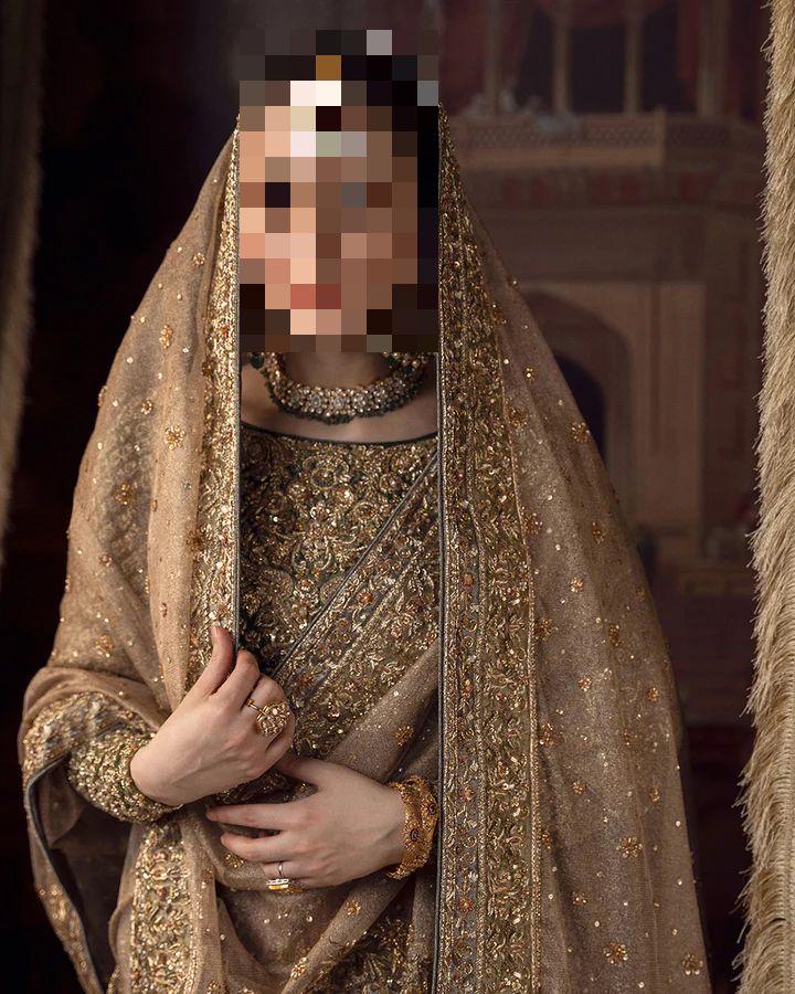 Fatima’s Poised Bronze Taupe Bridal Dress