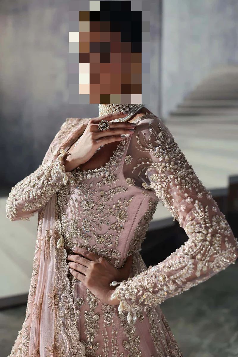 Fatima’s Poised Vintage Pink Bridal Dress