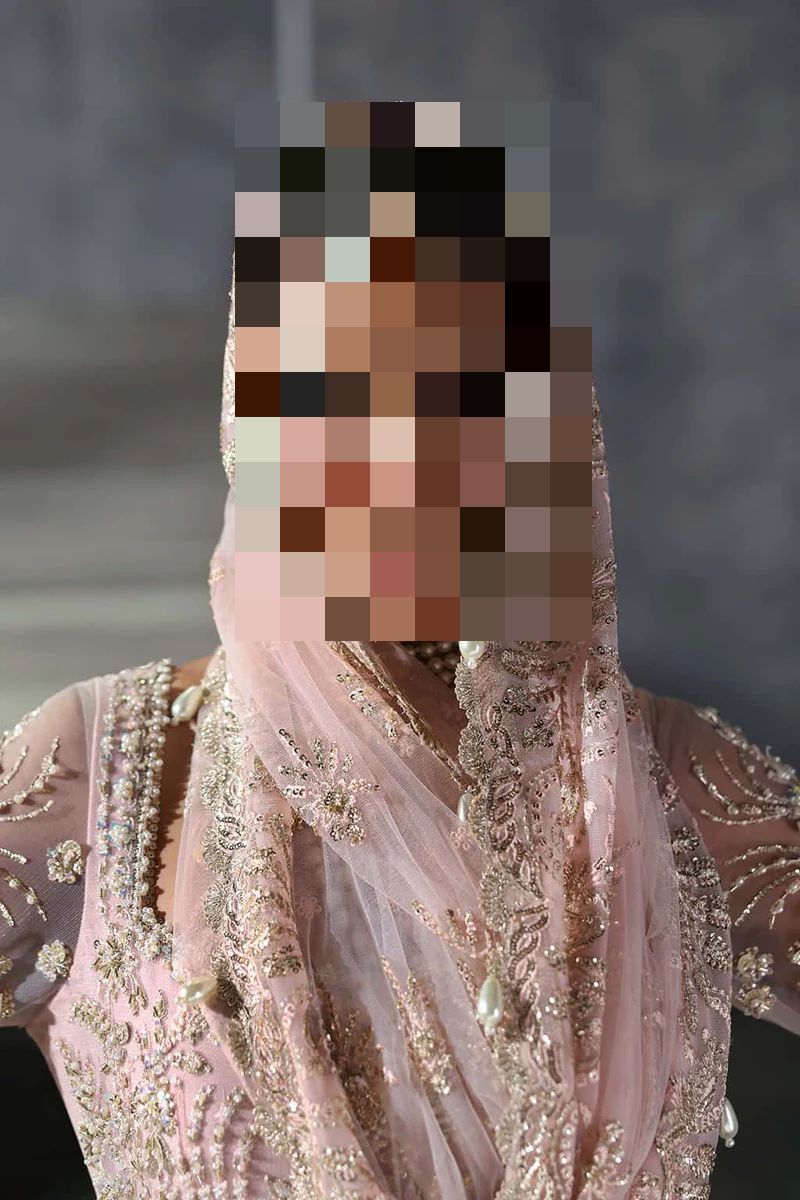 Fatima’s Poised Vintage Pink Bridal Dress