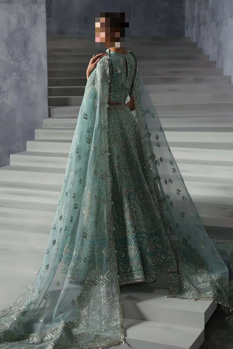Fatima’s Radiant Aqua Blue Bridal Dress