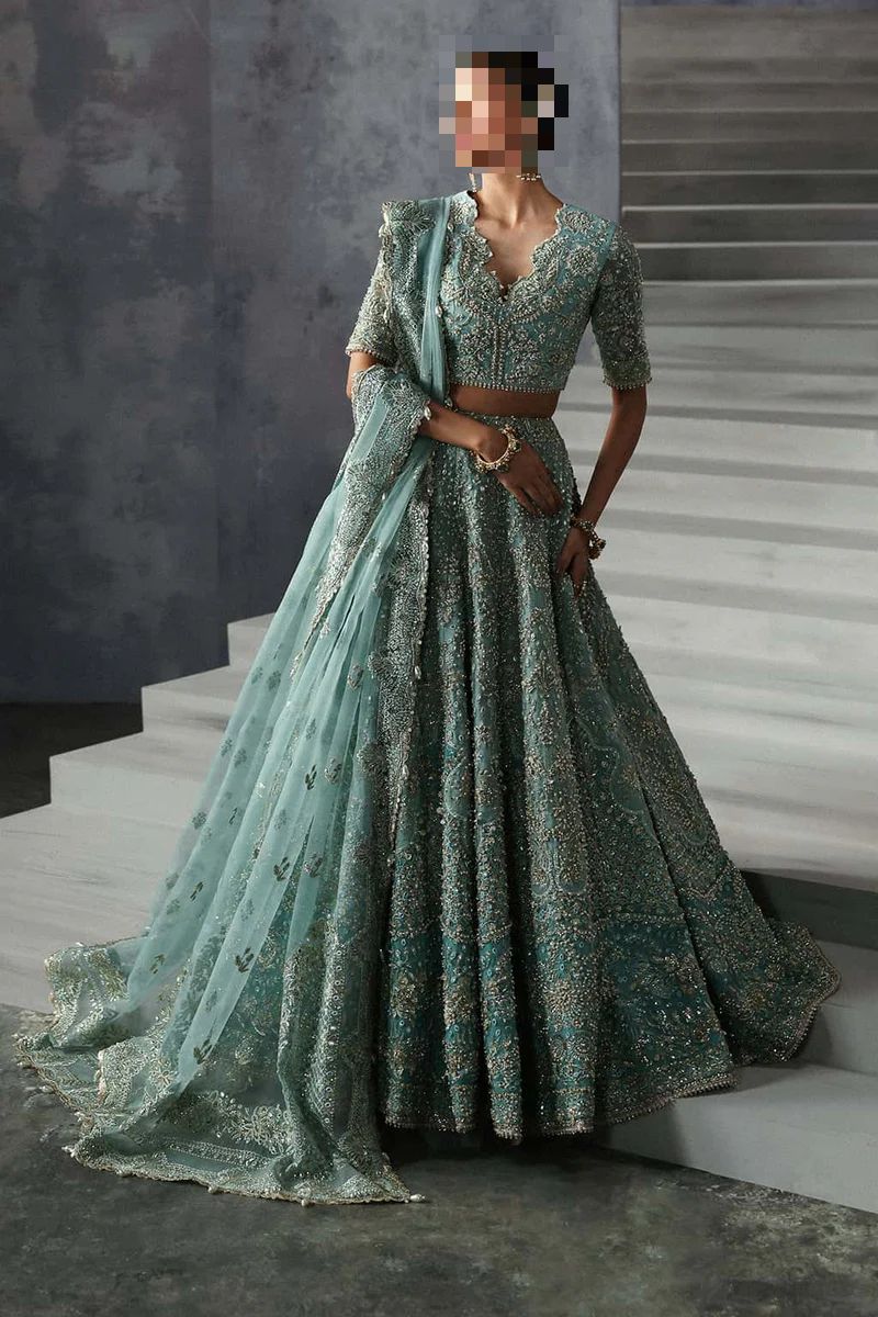 Fatima’s Radiant Aqua Blue Bridal Dress