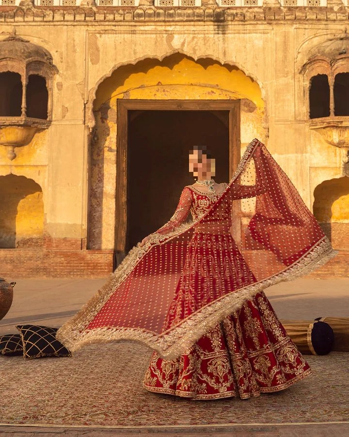 Fatima’s Radiant Maroon Bridal Dress