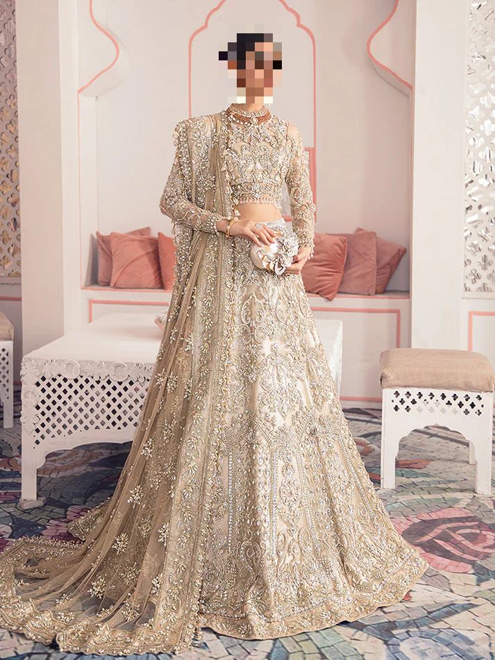 Fatima’s Radiant Warm Ivory Gold Bridal Dress