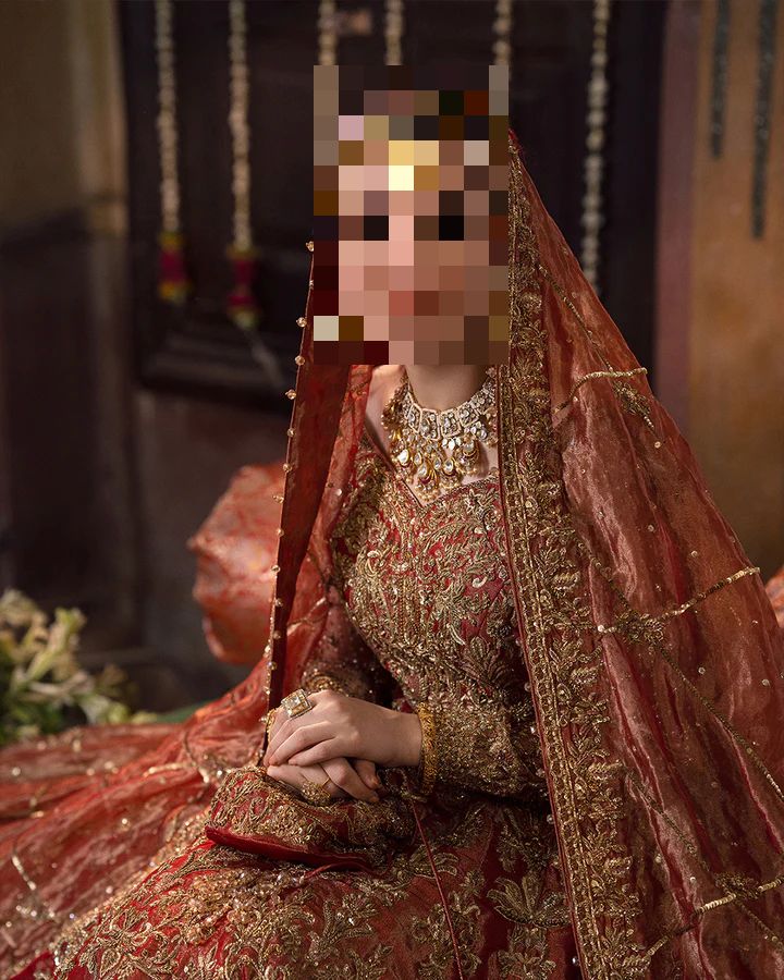 Fatima’s Refined Rust Red Bridal Dress