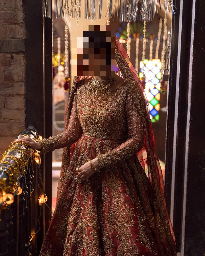 Fatima’s Refined Rust Red Bridal Dress