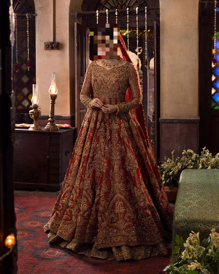 Fatima’s Refined Rust Red Bridal Dress