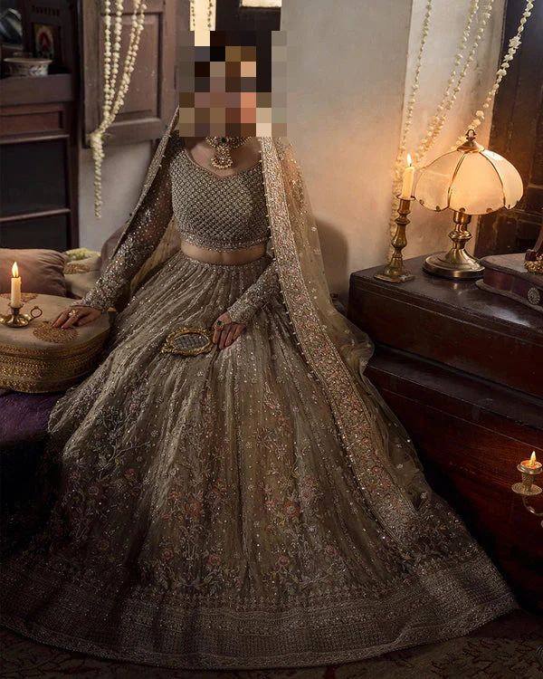 Fatima’s Regal Beige Gold Party Dress