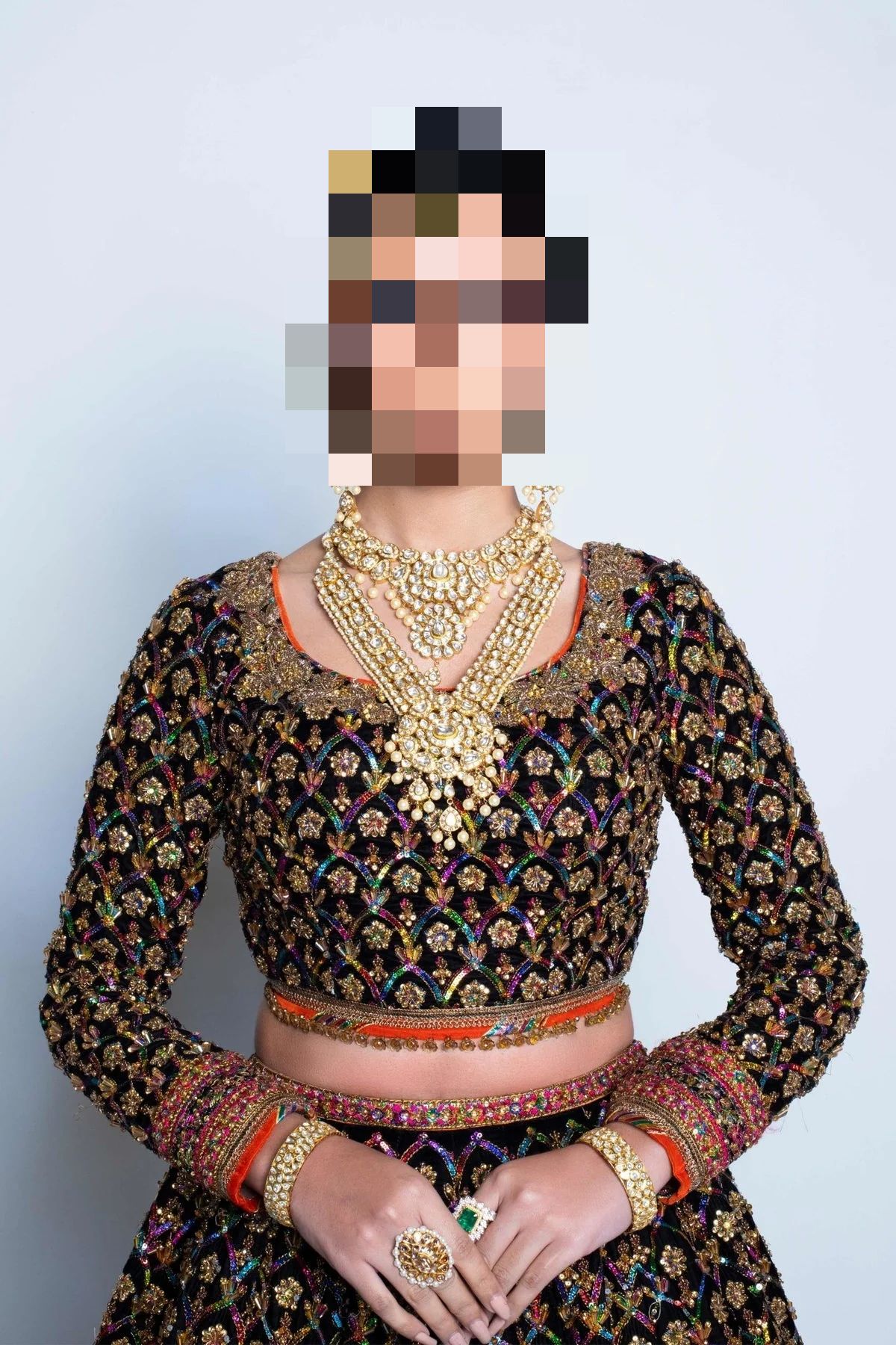 Fatima’s Regal Black & Gold Party Dress