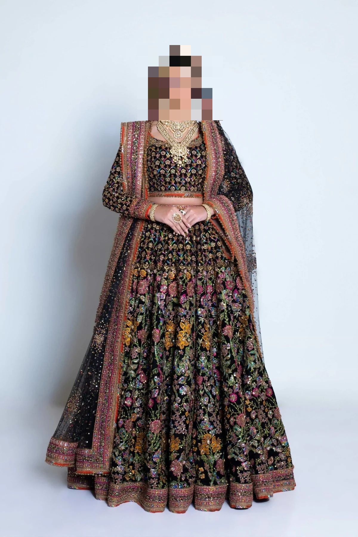 Fatima’s Regal Black & Gold Party Dress