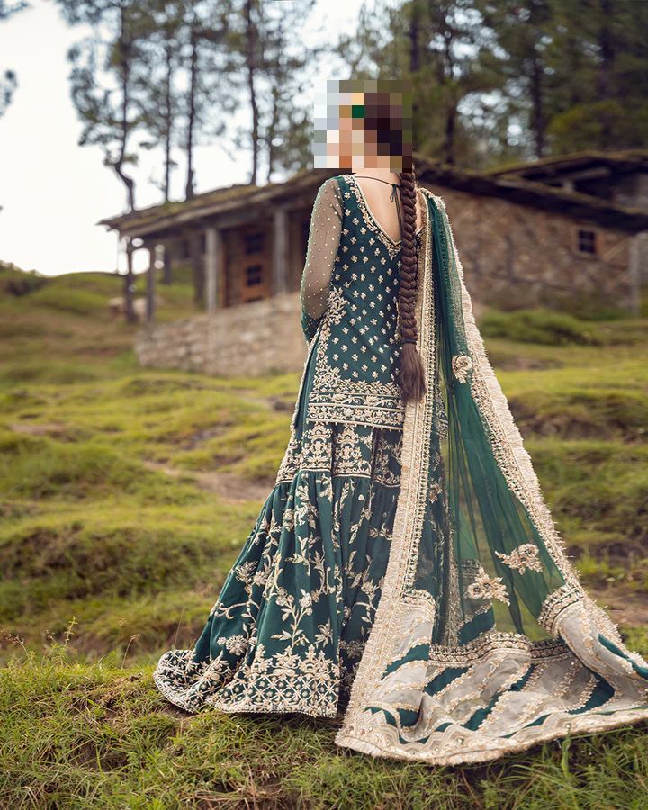 Fatima’s Regal Emerald Green Bridal Dress