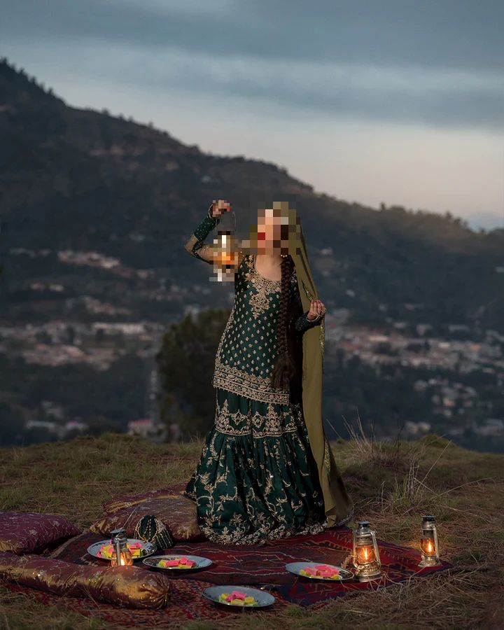 Fatima’s Regal Emerald Green Bridal Dress