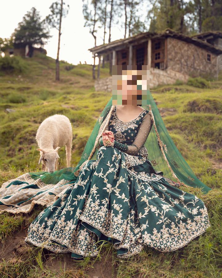 Fatima’s Regal Emerald Green Bridal Dress