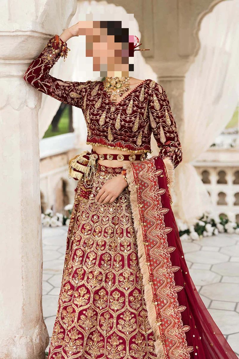 Fatima’s Ruby Maroon Bridal Dress