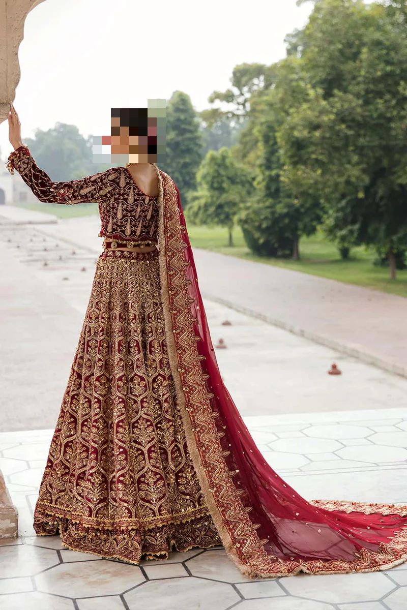 Fatima’s Ruby Maroon Bridal Dress