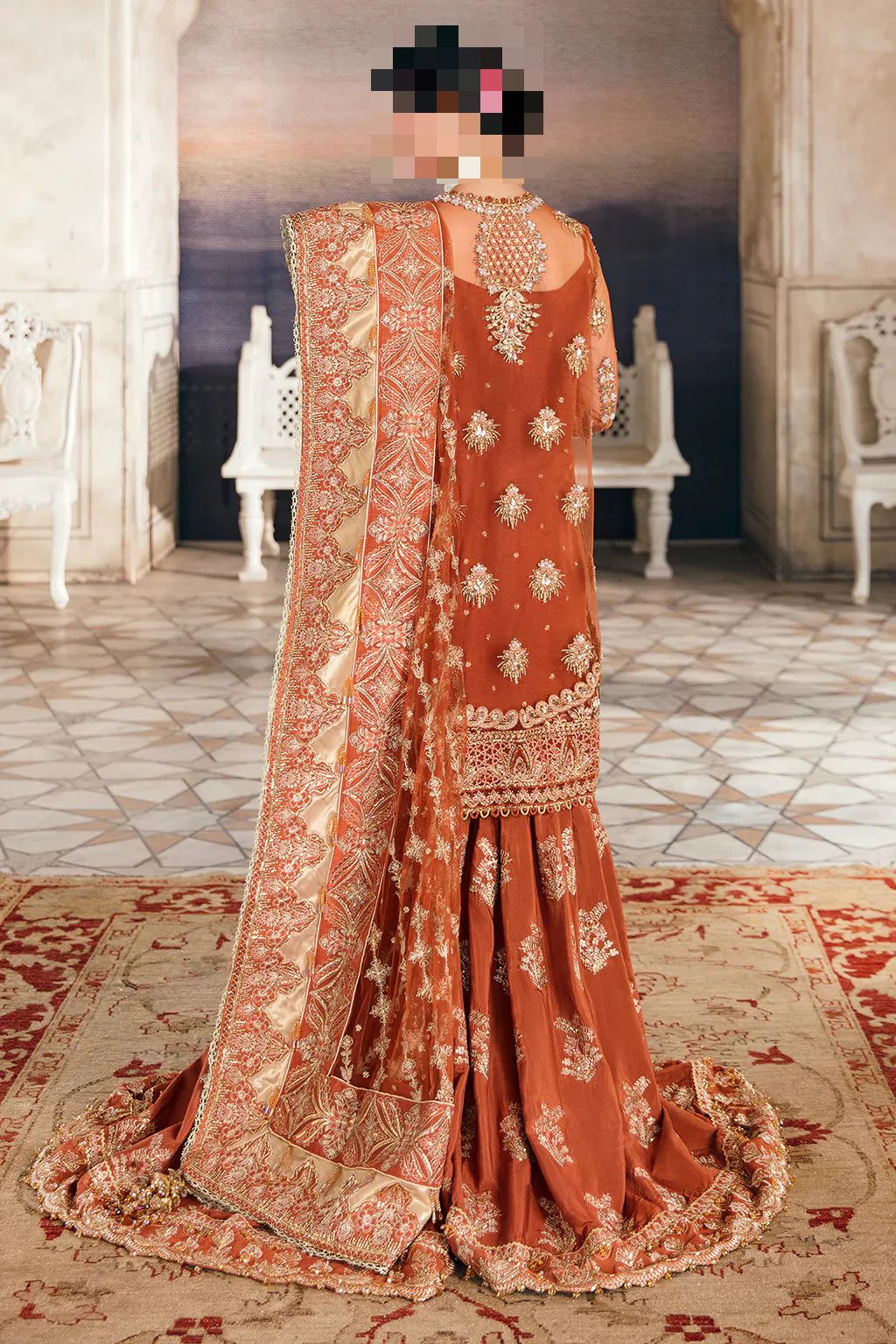Fatima’s Rust Orange Party Dress