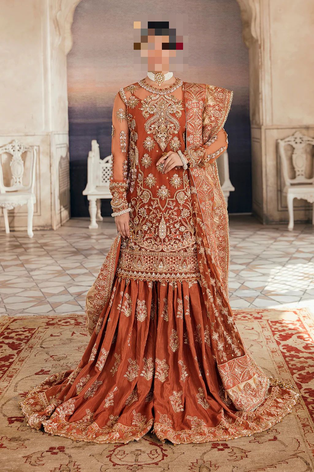 Fatima’s Rust Orange Party Dress