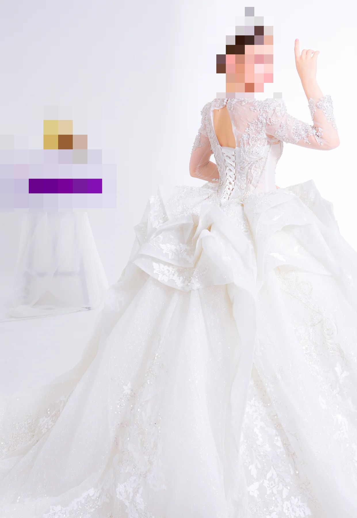 Fatima’s Silver Blue & Crystal White Bridal Dress