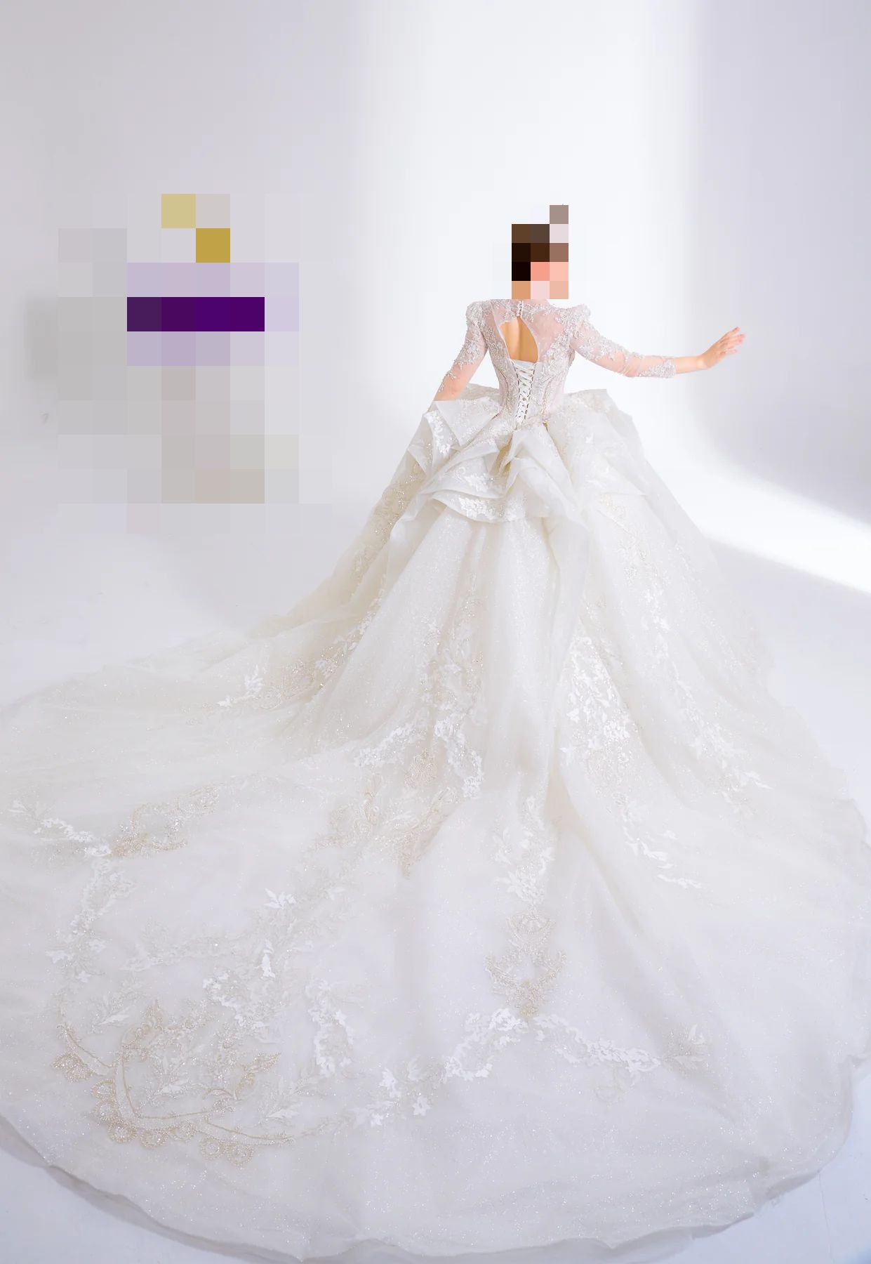 Fatima’s Silver Blue & Crystal White Bridal Dress