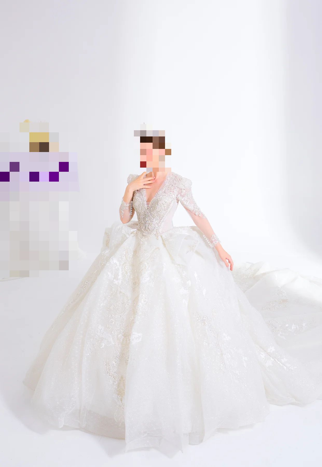 Fatima’s Silver Blue & Crystal White Bridal Dress