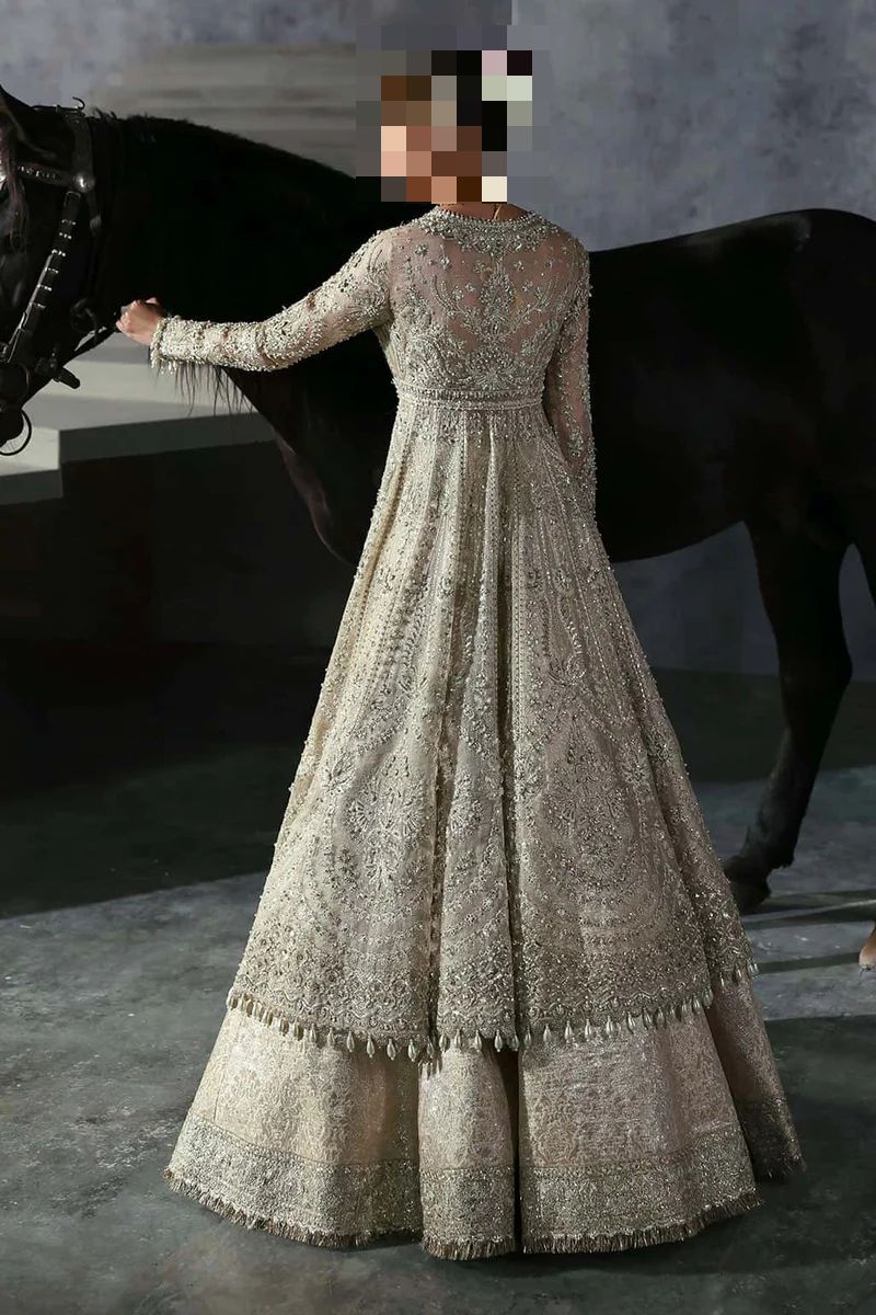 Fatima’s Soft Beige Gold Bridal Dress