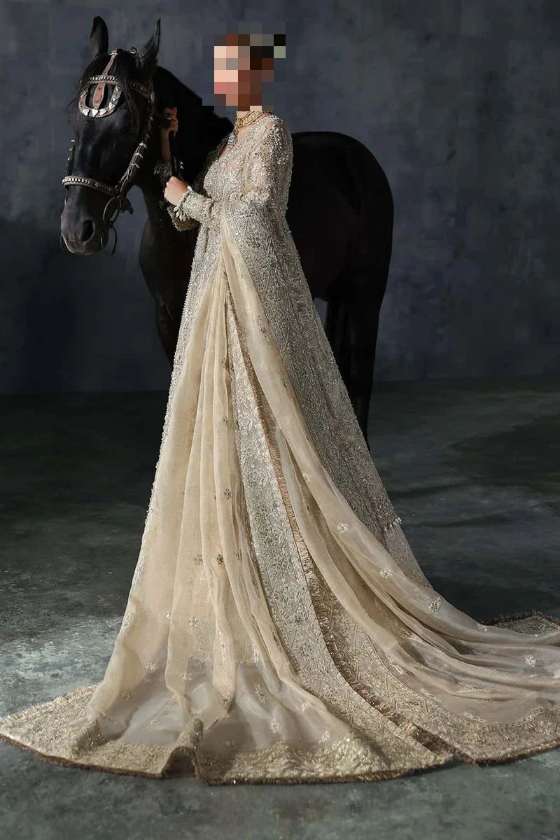 Fatima’s Soft Beige Gold Bridal Dress