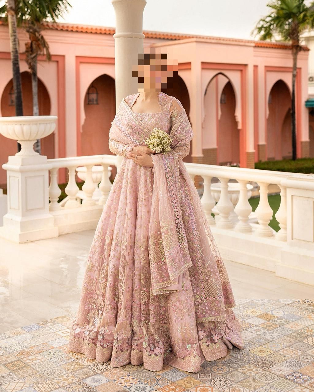 Fatima's Soft Peach Party Dress