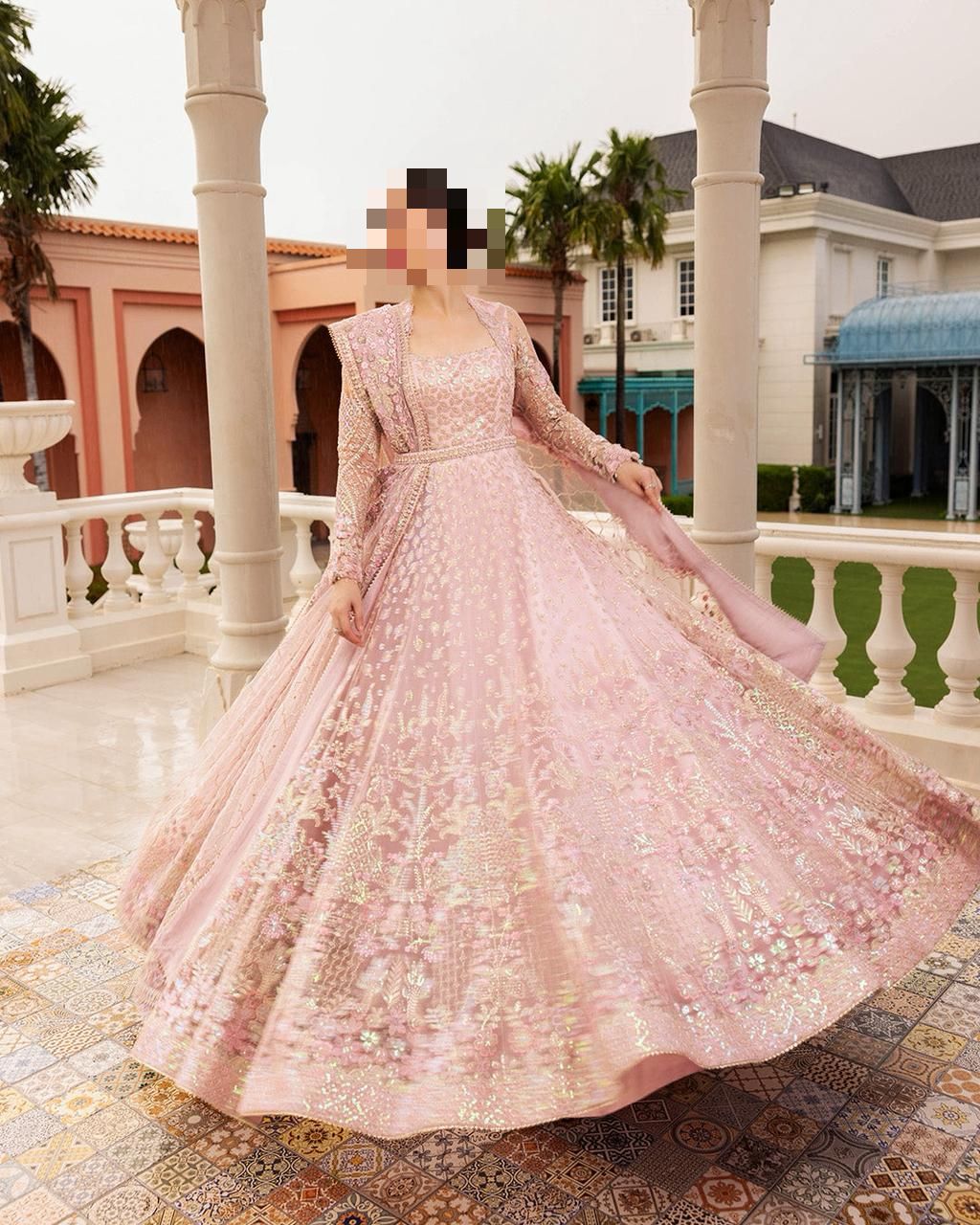 Fatima's Soft Peach Party Dress