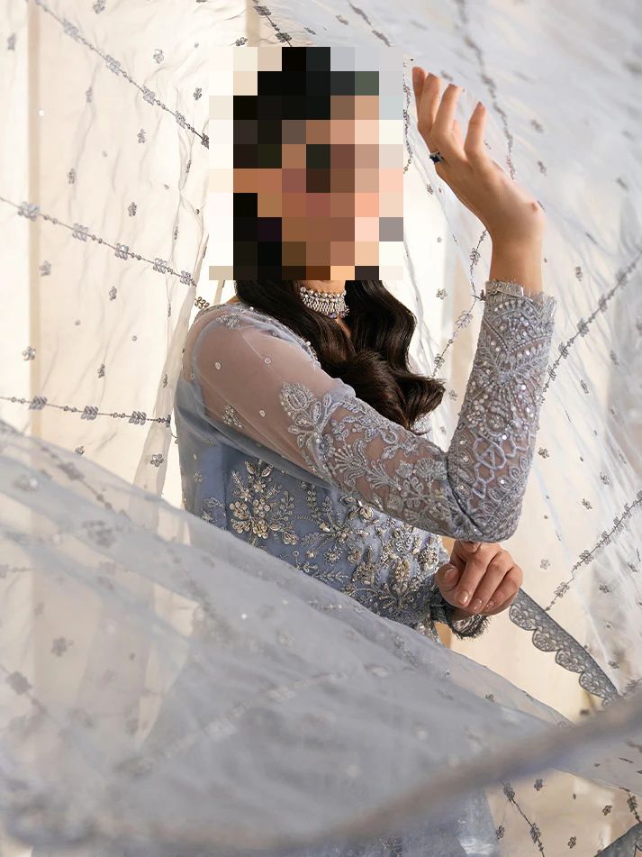 Fatima’s Soft Steel Blue Wedding Dress