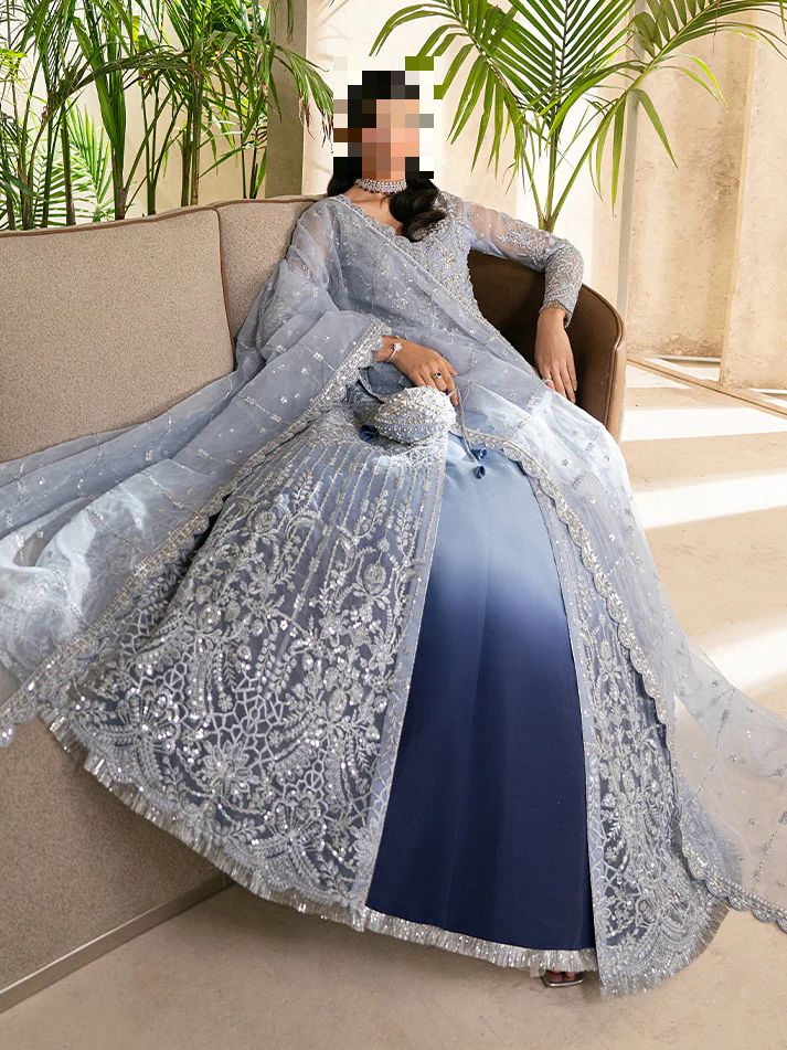Fatima’s Soft Steel Blue Wedding Dress