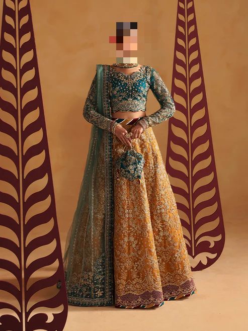 Fatima’s Teal & Mustard Gold Wedding Dress