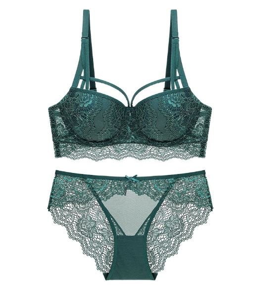3/4 Cup Lace Push-Up Bra & Panty Set