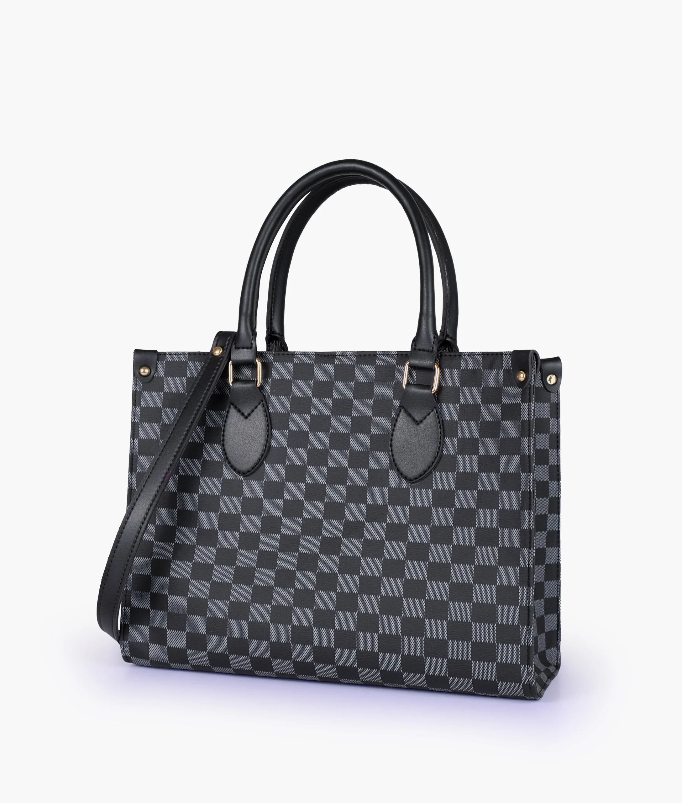 Black Checkered Everywear Handbag
