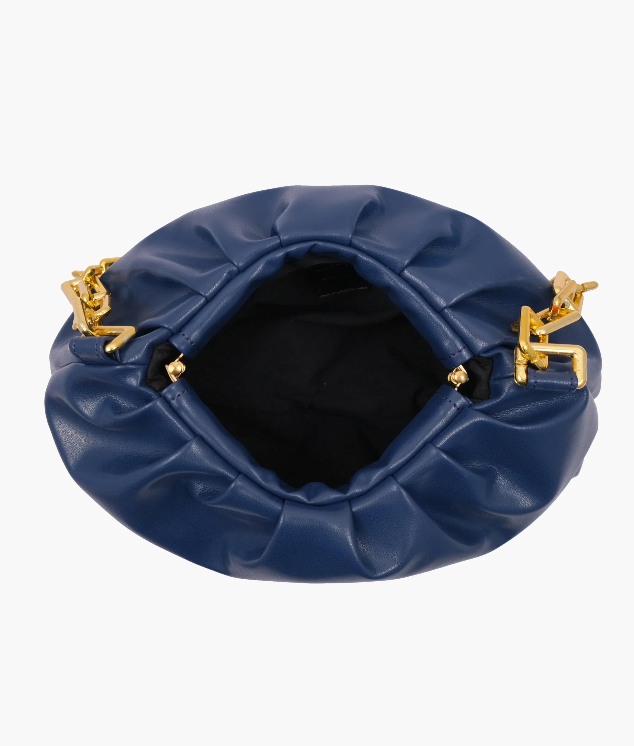 Blue Cloud Bag stylish faux leather handbag with chain handle and compact design
