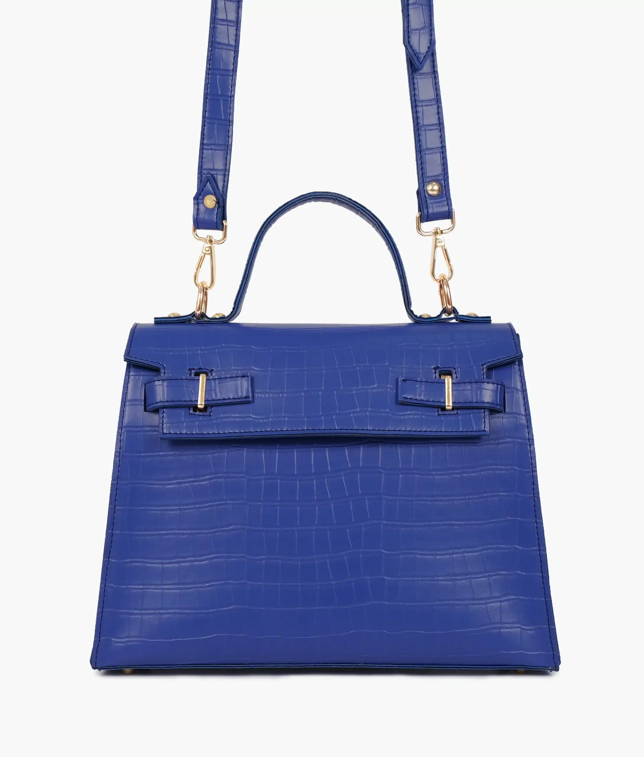 Blue Top Handle Crocodile Mini Bag
