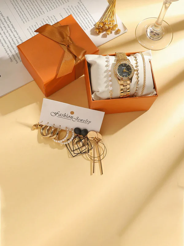 Bold Shein 5PCS Luxury Dial Watch Set for Women