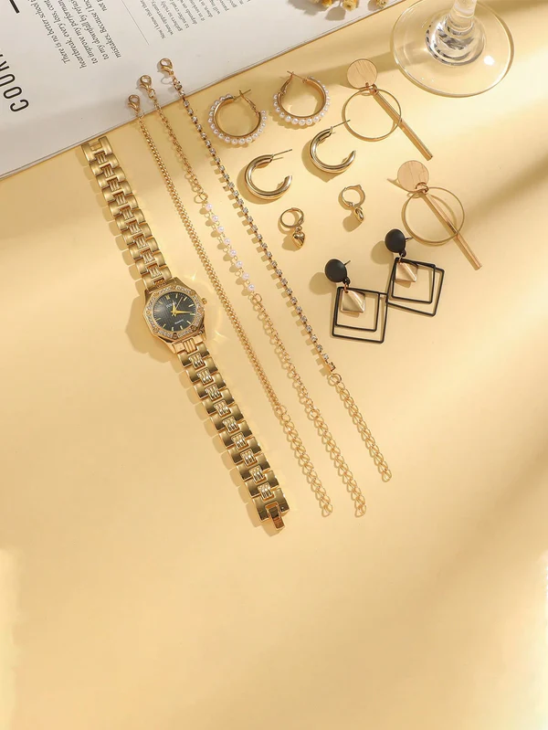 Bold Shein 5PCS Luxury Dial Watch Set for Women