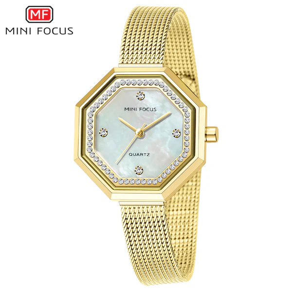 Bold Silver Dial Quartz Watch For Ladies MF0304L