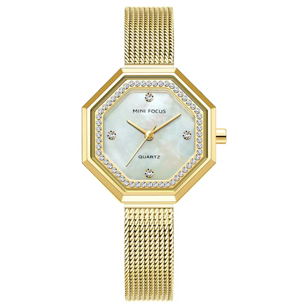 Bold Silver Dial Quartz Watch For Ladies MF0304L