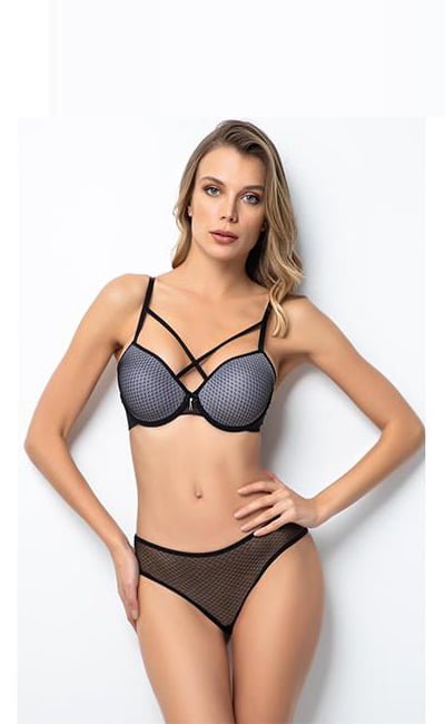 Bra Panty Push-Up Set for Women Adjustable Strap