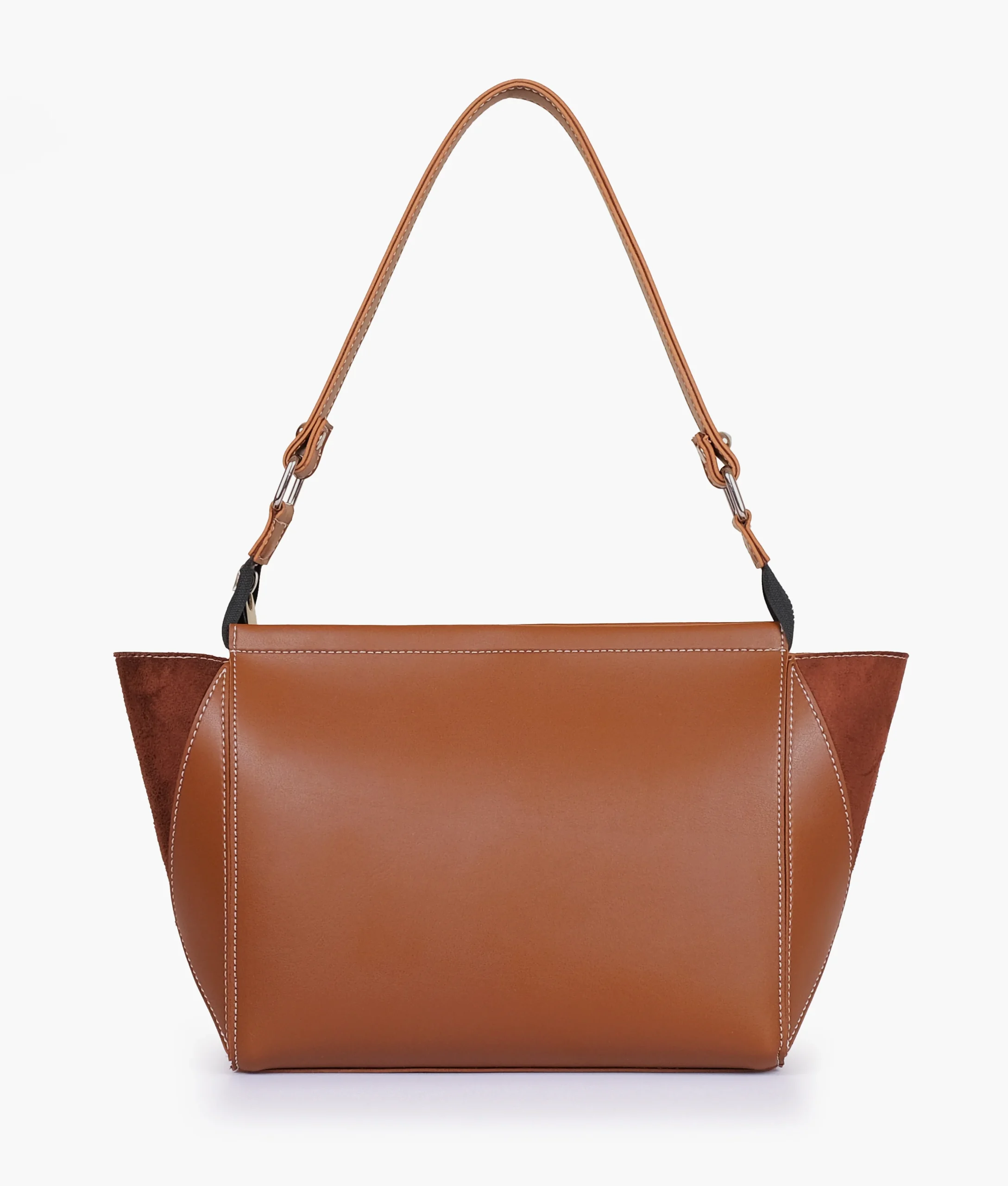 Brown Suede Trio Twist Handbag