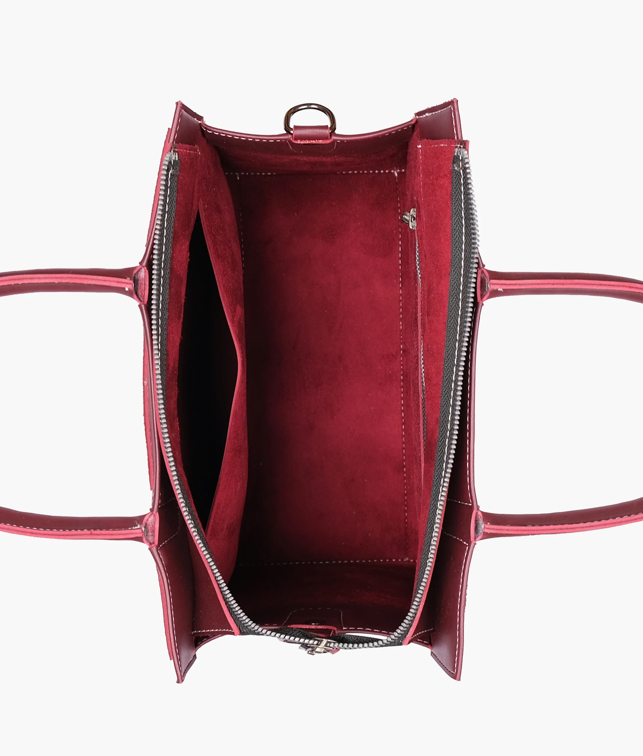 Stylish burgundy vintage handbag with spacious interior and refined finish