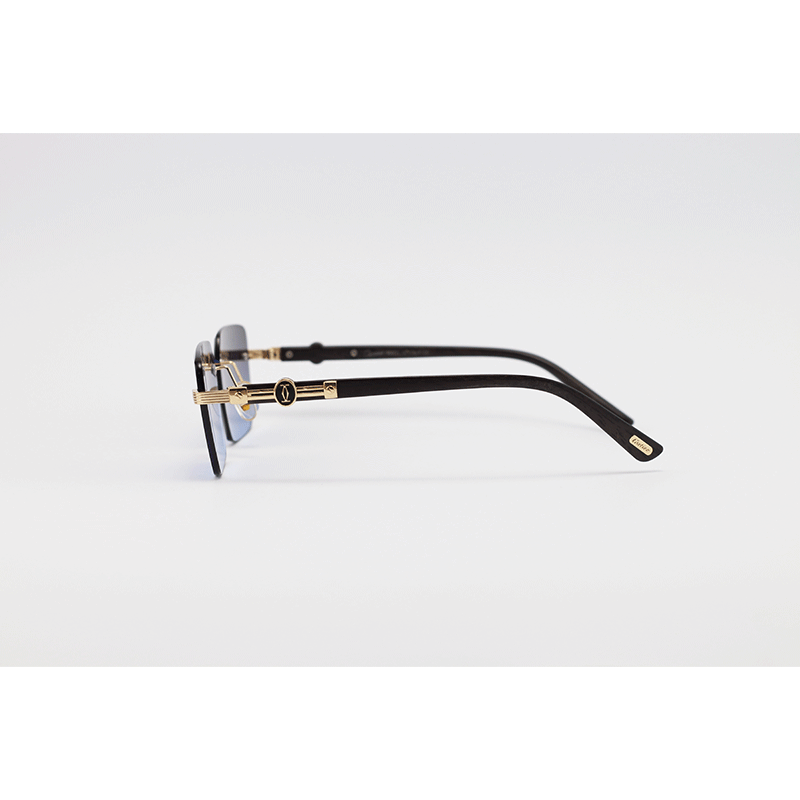 Cartier 3159 Golden Blue Gradient Rimless Sunglasses premium designer sunglasses with blue gradient lenses