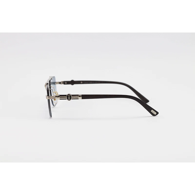 luxury Cartier rimless sunglasses model 3160 acetate metal frame