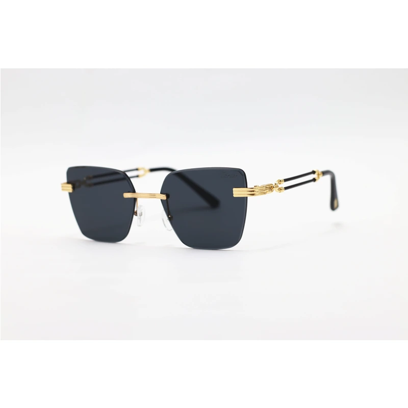 Cartier 5549 rimless sunglasses premium metal frame UV protection