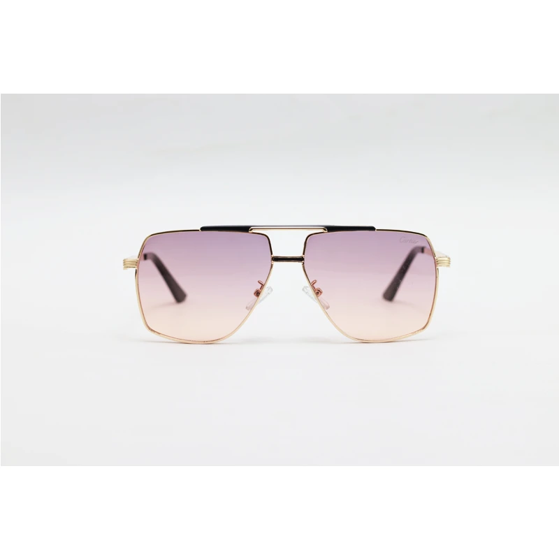 Cartier 771 Metal Rectangle Double Bridge Sunglasses
